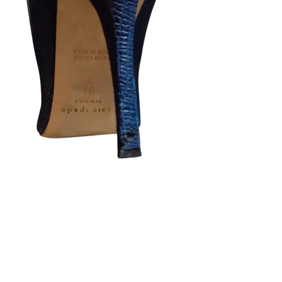 Kate Spade Paloma Blue Snake Embossed Silver Cap Toe Pumps Heels 9.5 - Picture 11 of 12